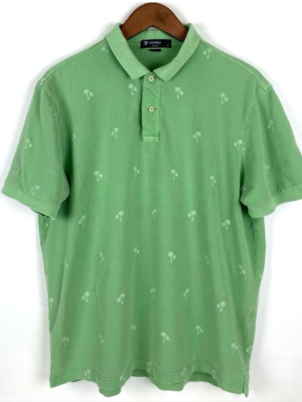 Men’s Daniel Cremieux Classics Green Palm Tree Polo Shirt 100% Cotton Size Large